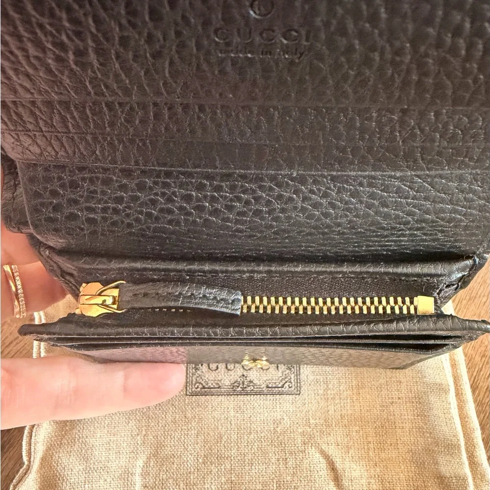 Gucci GG Marmont card case wallet black leather with gold hardware - Picture 14 of 16